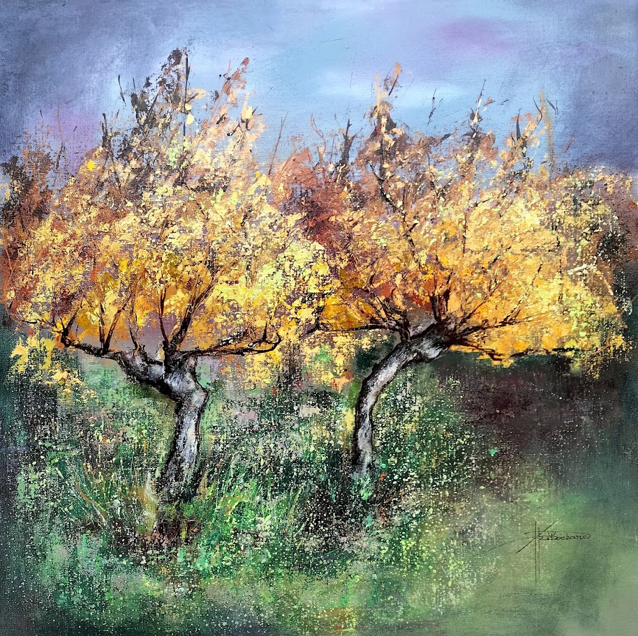 oeuvre 60 x 60 cm - Acrylique et encre