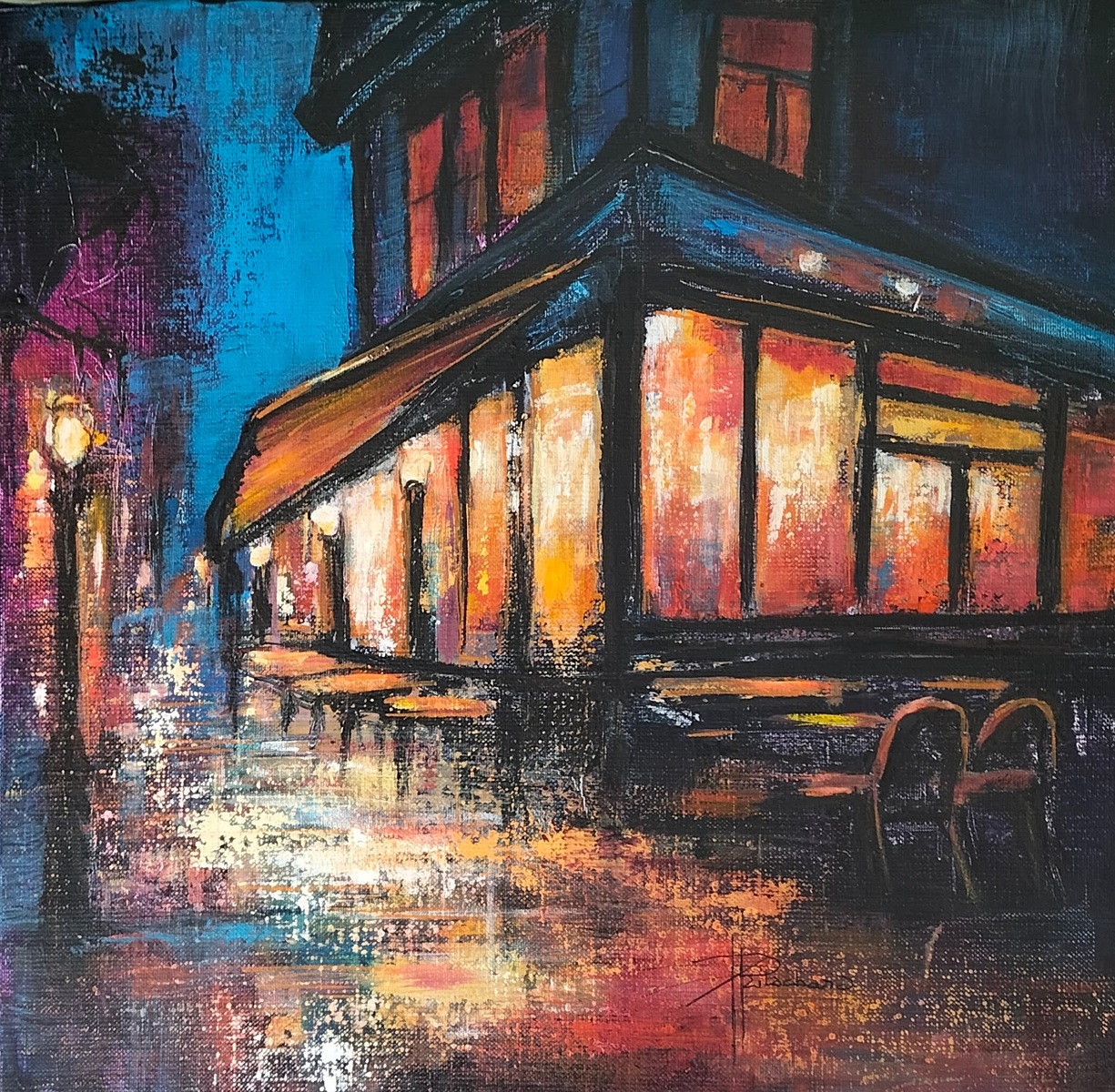 Quartier de lumière Toile 40 x 40 cm