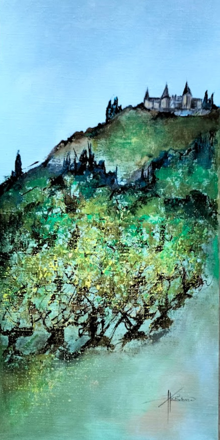 Oeuvre 80 x 40 cm acrylique et encre