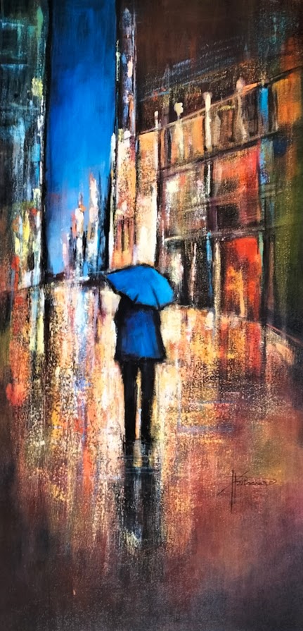 Oeuvre 80 x 40 cm acrylique et encre